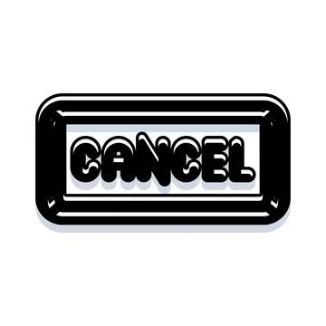 Cancel button message with bold typography concept 스톡 일러스트