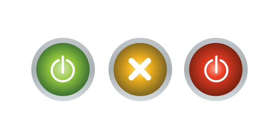 On Off Cancel Button Vector Illustrazione stock