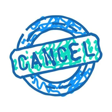 Cancel close icon doodle illustration Stock Illustration