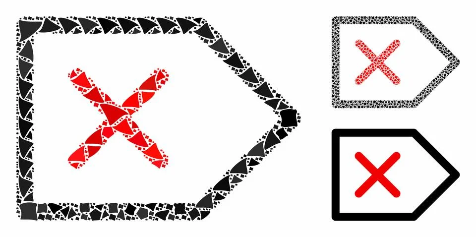 Cancel Composition Icon of Rough Elements Stockillustratie
