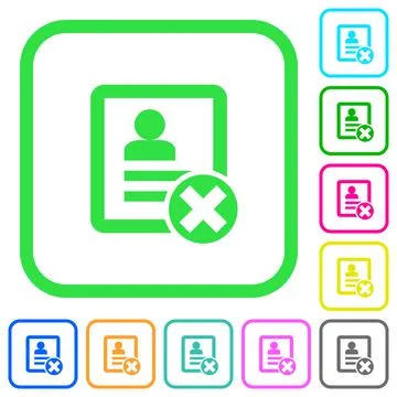 Cancel contact vivid colored flat icons Stock Illustration