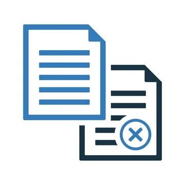 Cancel, copy, defeasance icon. Editable vector logo. Stock Illustration