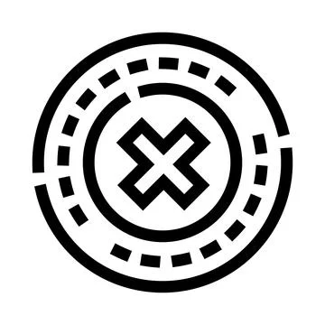 Cancel cross mark button icon outline Illustrazione stock