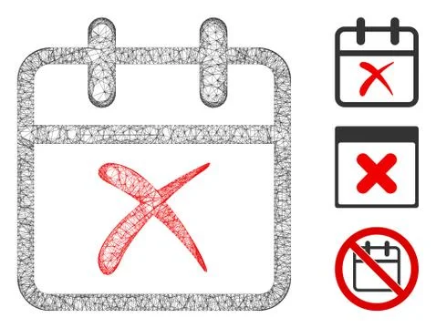Cancel Day Polygonal Web Vector Mesh Illustration Illustrazione stock
