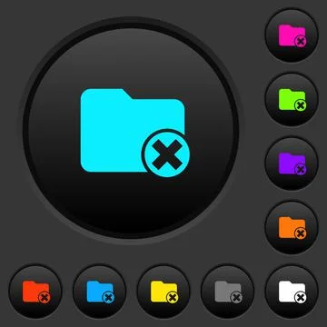 Cancel directory dark push buttons with color icons Stock Illustration