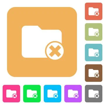 Cancel directory rounded square flat icons Stock Illustration
