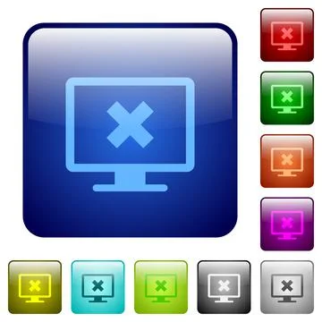 Cancel display settings color square buttons Stock Illustration