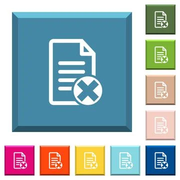 Cancel document white icons on edged square buttons イラスト素材