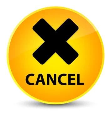Cancel elegant yellow round button Stock Illustration
