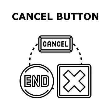 Cancel end and close button icon concept Stock Illustration