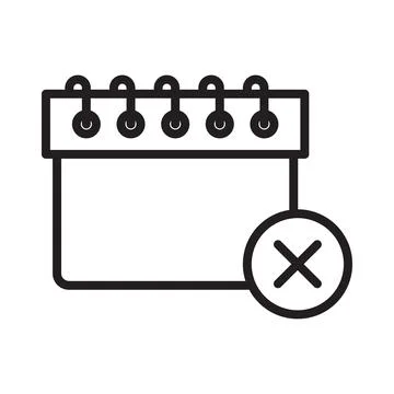 Cancel event icon Black line art vector logo 스톡 일러스트