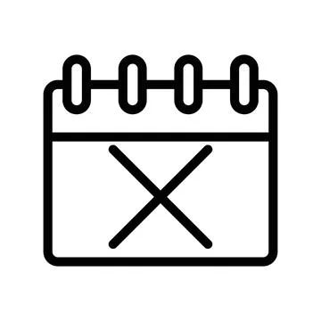 Cancel event icon linear logo mark in black and white 스톡 일러스트