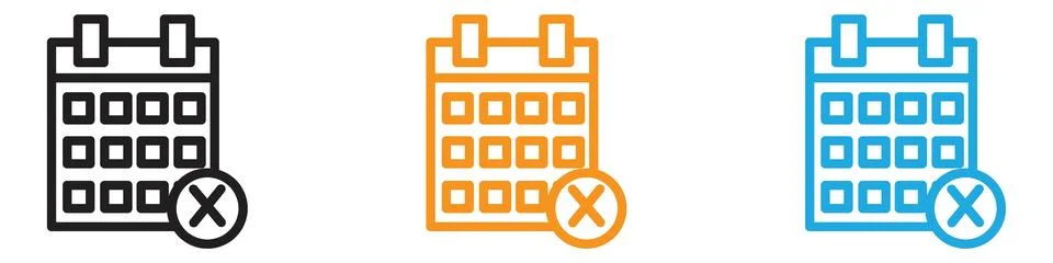 Cancel event vector logo set collection for web app ui 스톡 일러스트