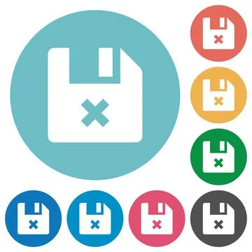 Cancel file flat round icons Stock Illustration