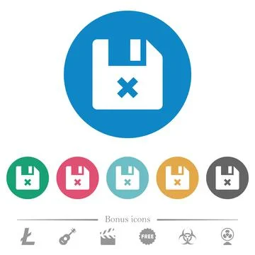 Cancel file flat round icons Stock Illustration