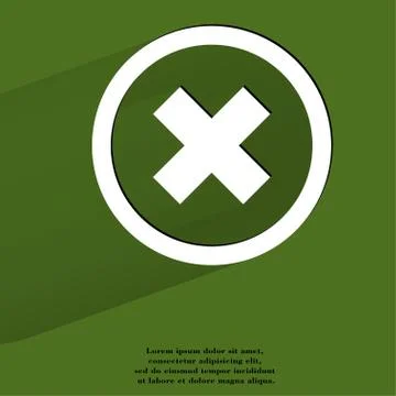 Cancel. Flat modern web button with long shadow and space for your text. Stock Illustration