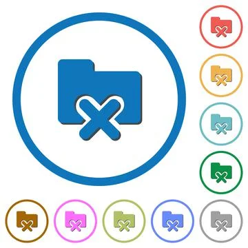 Cancel folder icons with shadows and outlines Ilustración de archivo