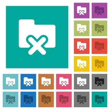 Cancel folder square flat multi colored icons 스톡 일러스트