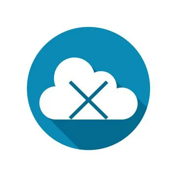 Cancel icon on cloud. isolated on white background. vector illustration Illustrazione stock