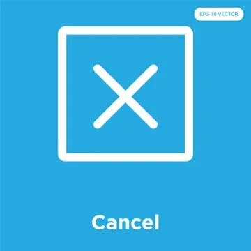 Cancel icon isolated on blue background Free Stock Illustration