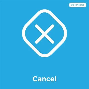 Cancel icon isolated on blue background Free Stock Illustration