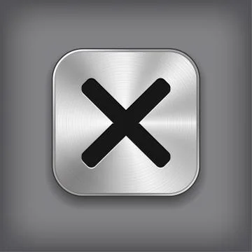 Cancel icon - metal app button Stock Illustration