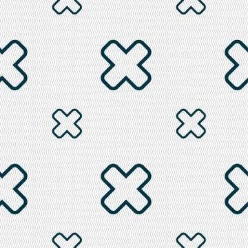 Cancel icon sign. Seamless pattern with geometric texture. Vector イラスト素材