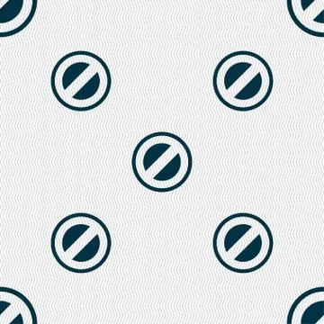 Cancel icon sign. Seamless pattern with geometric texture. イラスト素材