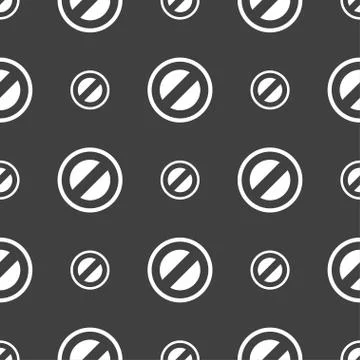 Cancel icon sign. Seamless pattern on a gray background. Stock Illustration
