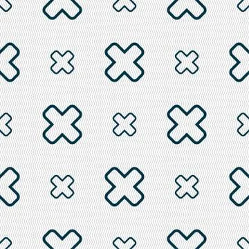 Cancel icon sign. Seamless pattern with geometric texture. 스톡 일러스트