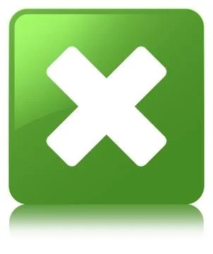 Cancel icon soft green square button Stock Illustration