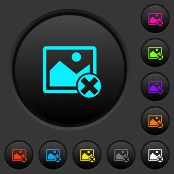 Cancel image operations dark push buttons with color icons Stock Illustration