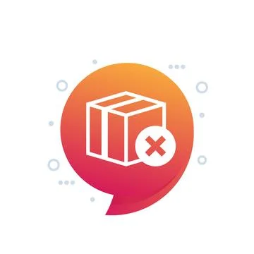 Cancel order icon with a parcel or a box 스톡 일러스트