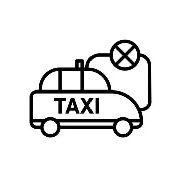 Cancel ordered taxi icon linear logo mark in black and white Illustrazione stock