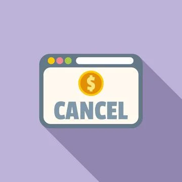 Cancel payment icon flat vector. Card error Stock Illustration