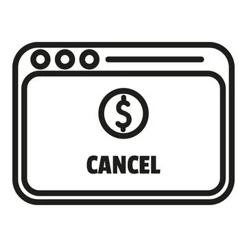 Cancel payment icon outline vector. Card error Stock Illustration