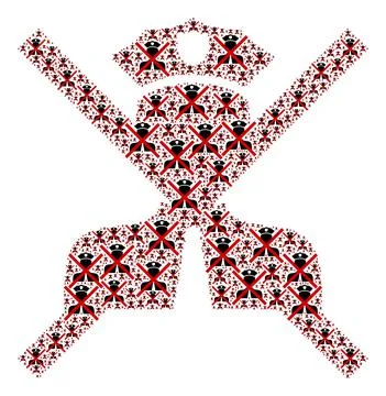 Cancel Policeman Recursive Mosaic of Itself Icons Illustrazione stock