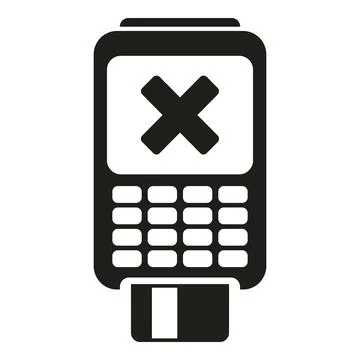 Cancel pos terminal icon simple vector. Card error Stockillustratie