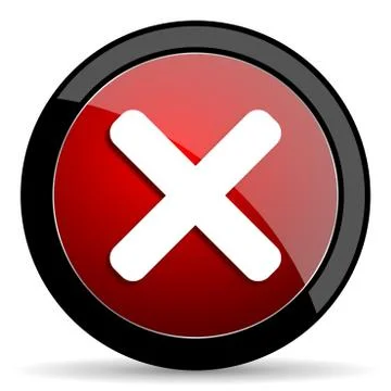 Cancel red circle glossy web icon on white background - set440 Stock Illustration