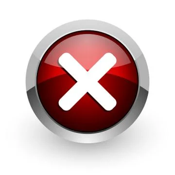 Cancel red circle web glossy icon. Illustrazione stock