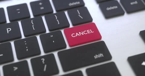 Cancel Red Key on the keyboard Stock Footage 251458614