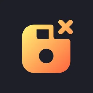 Cancel saving orange solid gradient ui icon for dark theme Ilustração Stock