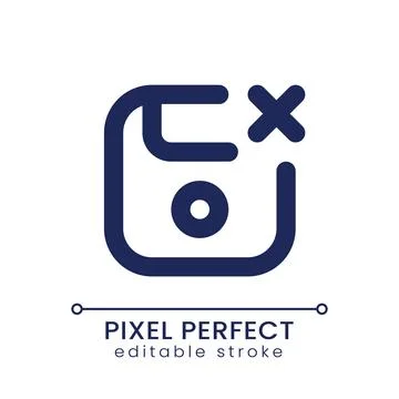 Cancel saving pixel perfect linear ui icon Stock Illustration
