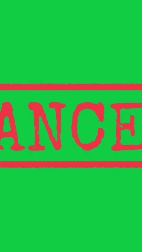 Cancel Signed Stamping Text Animation.  Stock Footage 297151839
