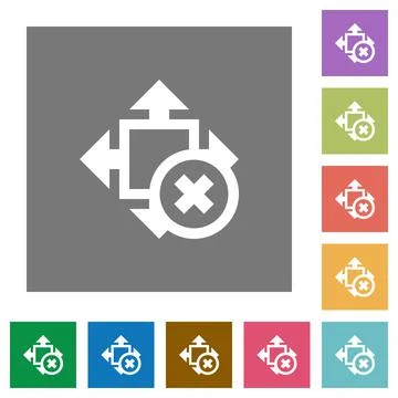 Cancel size square flat icons Stock Illustration
