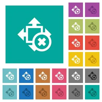 Cancel size square flat multi colored icons Stock Illustration