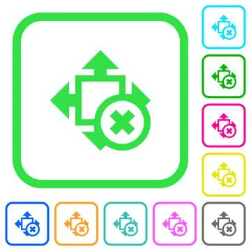 Cancel size vivid colored flat icons Stock Illustration