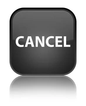 Cancel special black square button Stock Illustration