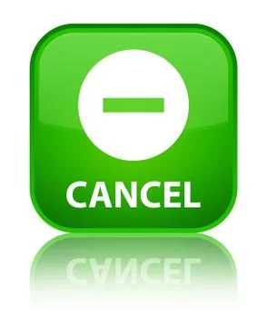 Cancel special green square button Stock Illustration