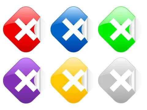 Cancel square stickers Stock Illustration